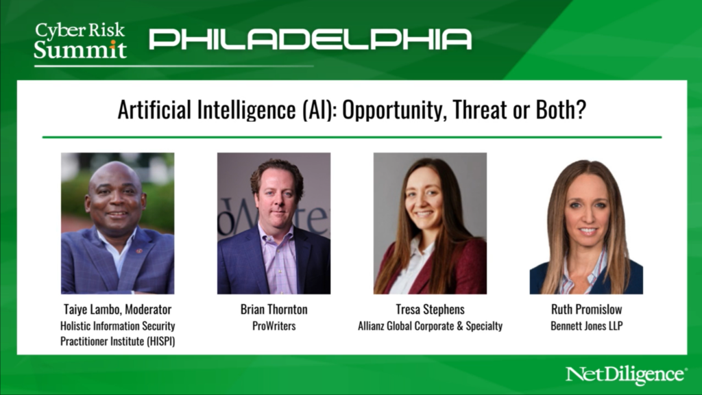 Cyber Risk Summit Lineup, which includes Taiye Lambo, Brian Thornton, Tresa Stephens, and Ruth Promislow 